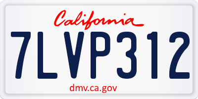 CA license plate 7LVP312