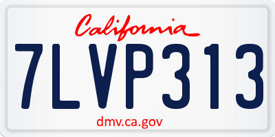 CA license plate 7LVP313
