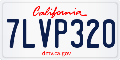 CA license plate 7LVP320