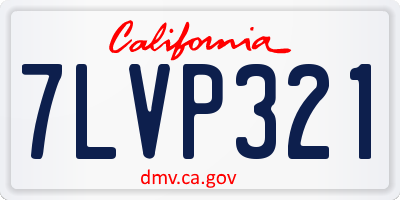 CA license plate 7LVP321