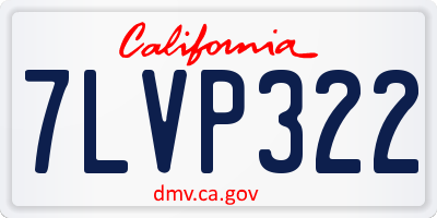 CA license plate 7LVP322