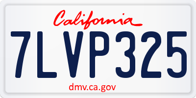 CA license plate 7LVP325