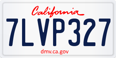 CA license plate 7LVP327