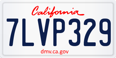 CA license plate 7LVP329