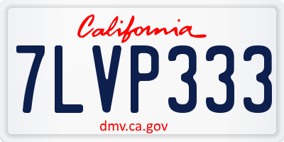 CA license plate 7LVP333