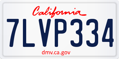 CA license plate 7LVP334