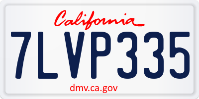CA license plate 7LVP335