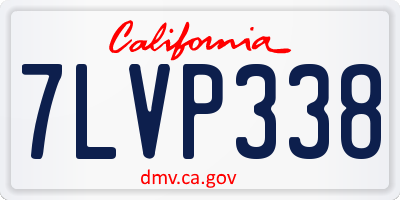CA license plate 7LVP338