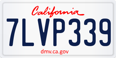 CA license plate 7LVP339