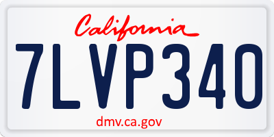 CA license plate 7LVP340