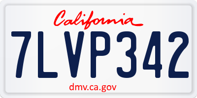 CA license plate 7LVP342