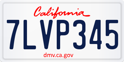 CA license plate 7LVP345