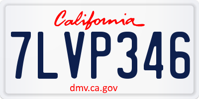 CA license plate 7LVP346