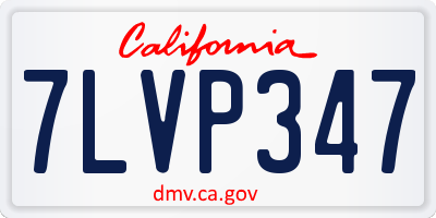 CA license plate 7LVP347