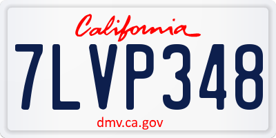 CA license plate 7LVP348