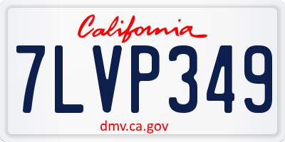 CA license plate 7LVP349