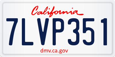CA license plate 7LVP351