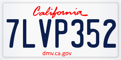 CA license plate 7LVP352