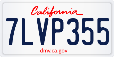 CA license plate 7LVP355