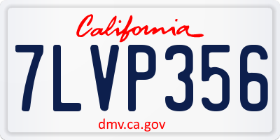 CA license plate 7LVP356