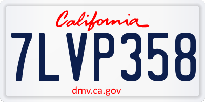 CA license plate 7LVP358