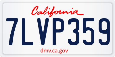 CA license plate 7LVP359
