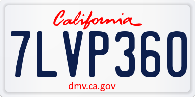 CA license plate 7LVP360