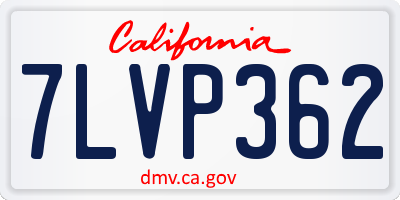 CA license plate 7LVP362