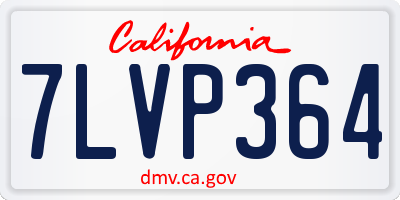 CA license plate 7LVP364