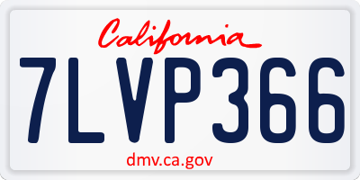 CA license plate 7LVP366