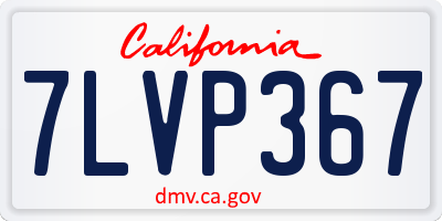 CA license plate 7LVP367