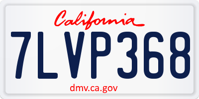 CA license plate 7LVP368