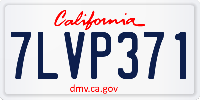 CA license plate 7LVP371