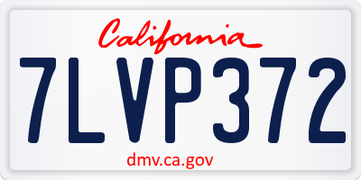 CA license plate 7LVP372