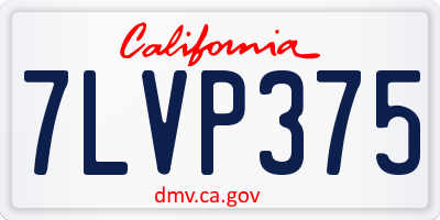 CA license plate 7LVP375
