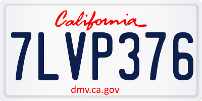 CA license plate 7LVP376