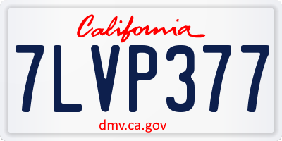 CA license plate 7LVP377