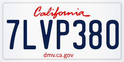 CA license plate 7LVP380