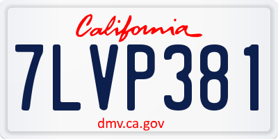 CA license plate 7LVP381