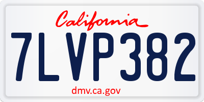 CA license plate 7LVP382