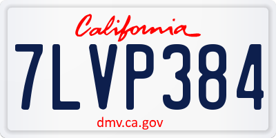 CA license plate 7LVP384
