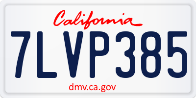 CA license plate 7LVP385