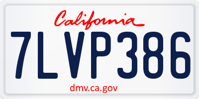 CA license plate 7LVP386