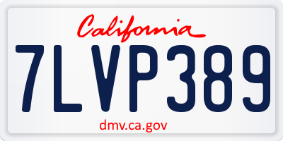 CA license plate 7LVP389