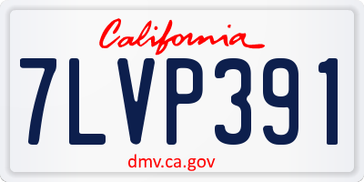 CA license plate 7LVP391