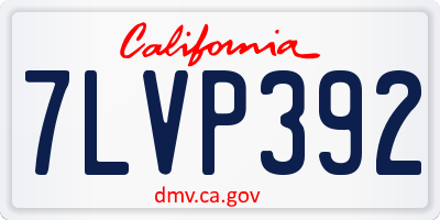 CA license plate 7LVP392