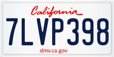 CA license plate 7LVP398
