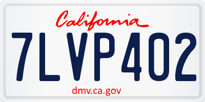 CA license plate 7LVP402