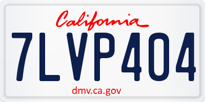 CA license plate 7LVP404