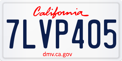 CA license plate 7LVP405